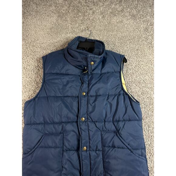 VINTAGE 80s Jc Penney Vest Mens Medium Blue Sleeveless Puffet Coat Outdoors - Picture 3 of 10